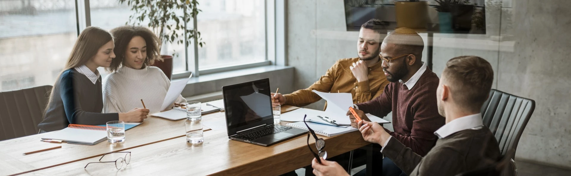 People having a meeting in a meeting room