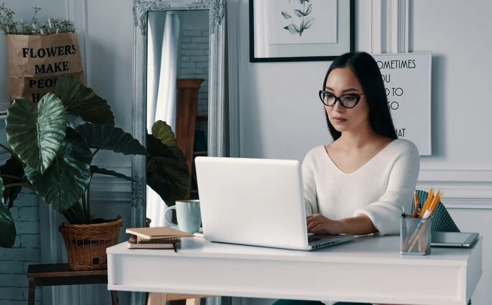 Lady working from home